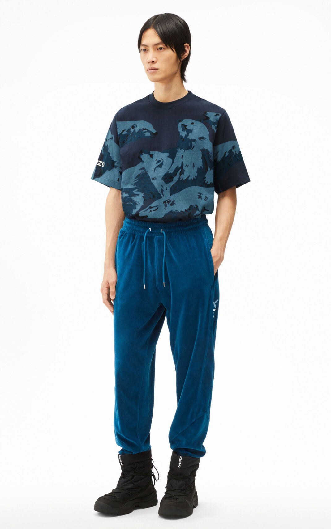 Kenzo The Invierno Capsule oversized velvet Jogger Hombre Azules | 0496853-QH